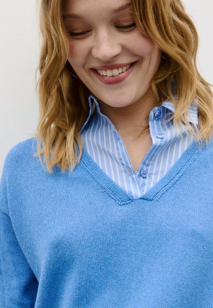 Two-Fabric Knit Jumper