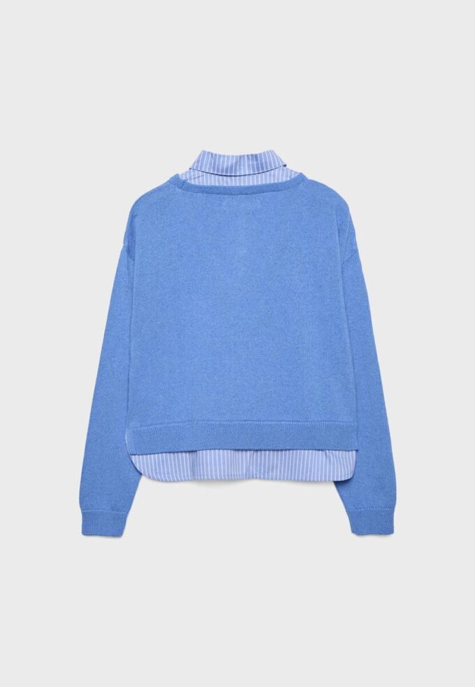 Two-Fabric Knit Jumper