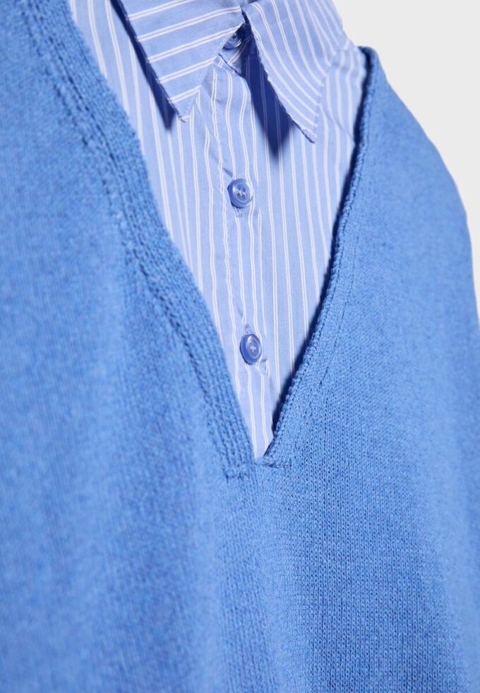 Two-Fabric Knit Jumper