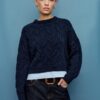 Two-Fabric Knit Sweater with Detachable Collar Two-Fabric Knit Sweater with Detachable Collar