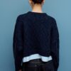 Two-Fabric Knit Sweater with Detachable Collar Two-Fabric Knit Sweater with Detachable Collar