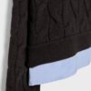 Two-Fabric Knit Sweater with Detachable Collar
