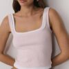 Two-Piece Effect Square Neckline Top