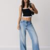 Two-Piece Effect Square Neckline Top
