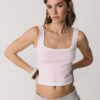 Two-Piece Effect Square Neckline Top