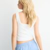 Two-Piece Effect Square Neckline Top