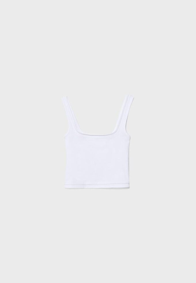 Two-Piece Effect Square Neckline Top