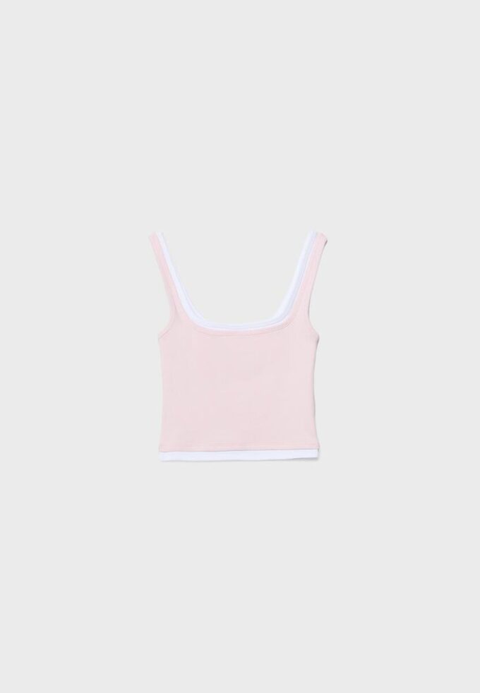 Two-Piece Effect Square Neckline Top