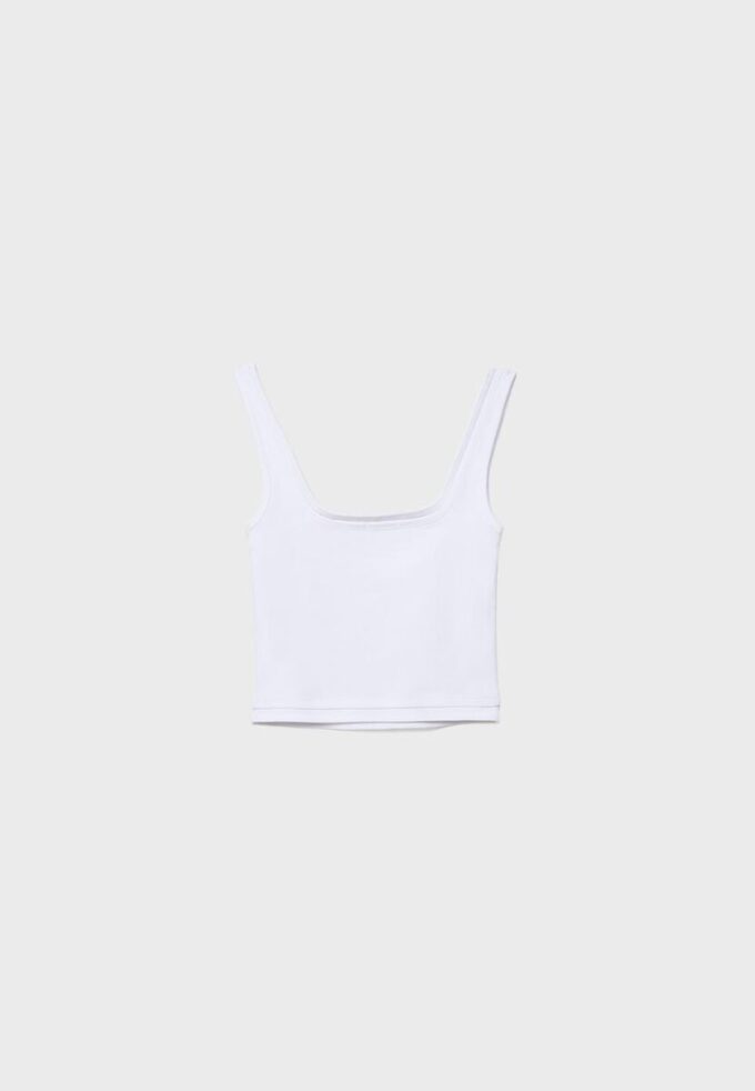 Two-Piece Effect Square Neckline Top