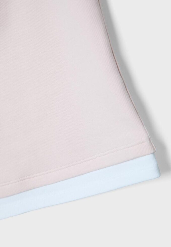 Two-Piece Effect Square Neckline Top