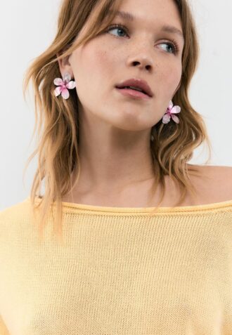 Two-Tone Flower Earrings