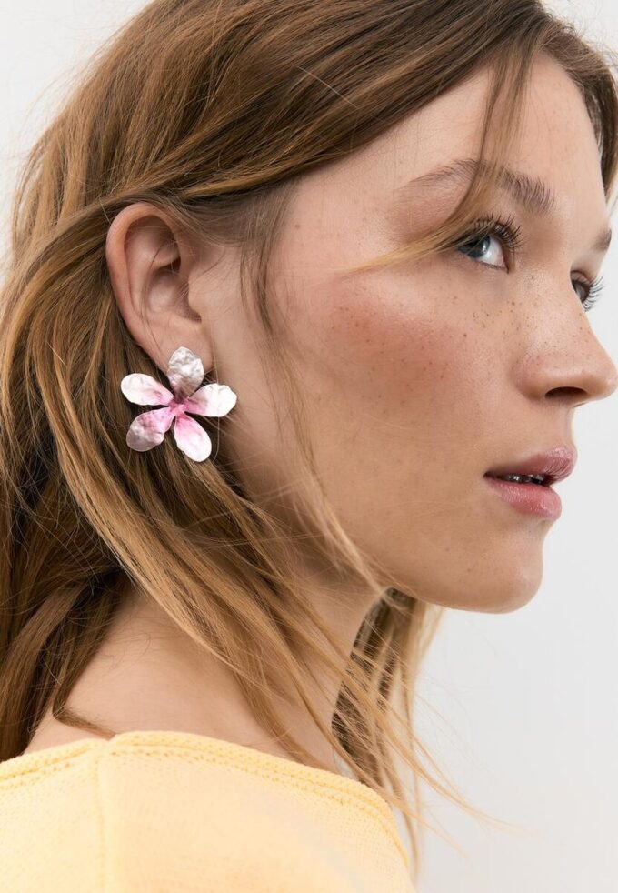 Two-Tone Flower Earrings