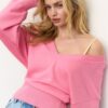 V-Neck Batwing Sleeve Jumper