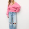 V-Neck Batwing Sleeve Jumper