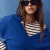 V-Neck Batwing Sleeve Jumper