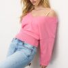 V-Neck Batwing Sleeve Jumper