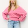 V-Neck Batwing Sleeve Jumper