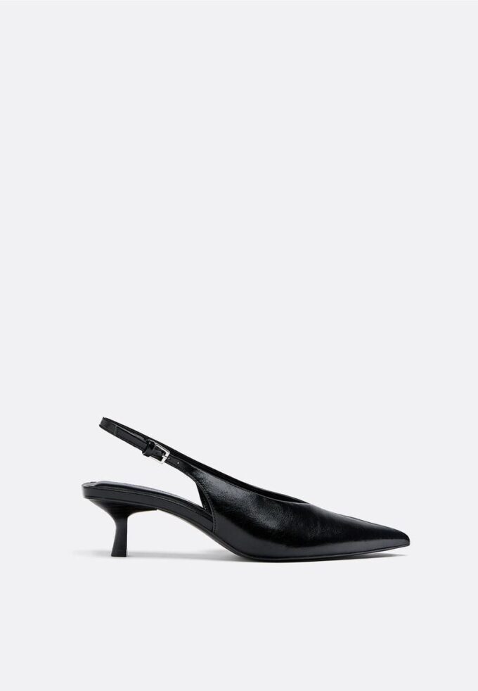 V-Neck Kitten Heel Shoes