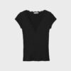 V-Neck Lace Short Sleeve T-Shirt
