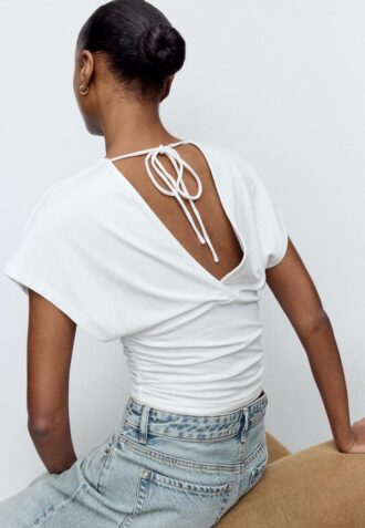 V-Neck Top with Sash