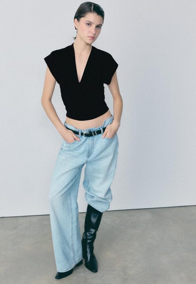V-Neck Top with Sash