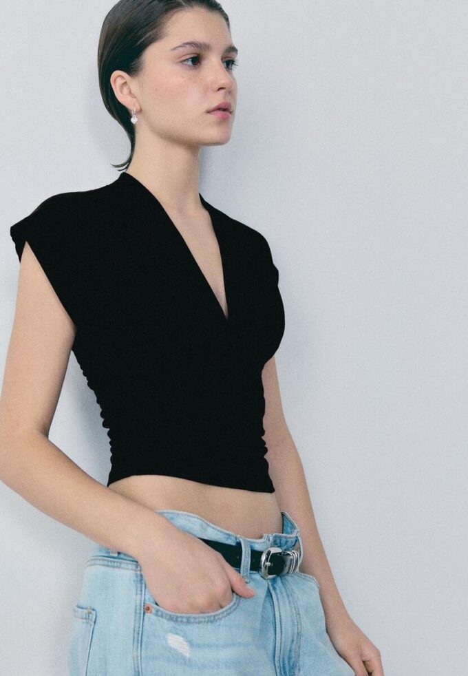 V-Neck Top with Sash