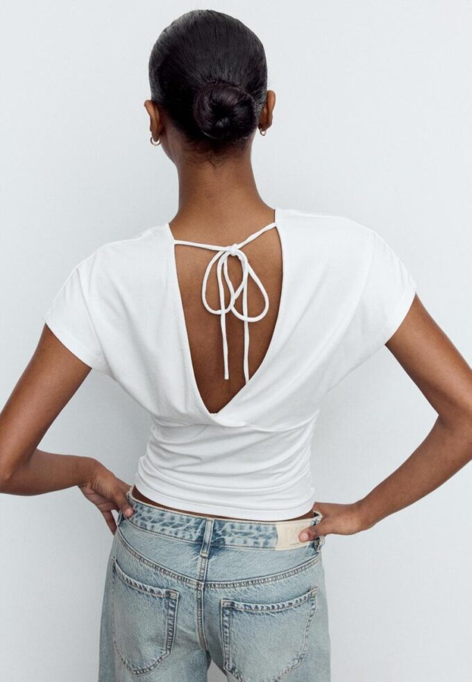 V-Neck Top with Sash