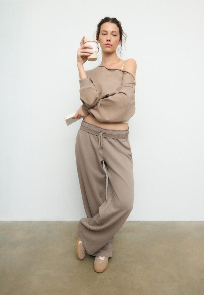 Washed Effect Straight-Leg Jogger Trousers Washed Effect Straight-Leg Jogger Trousers