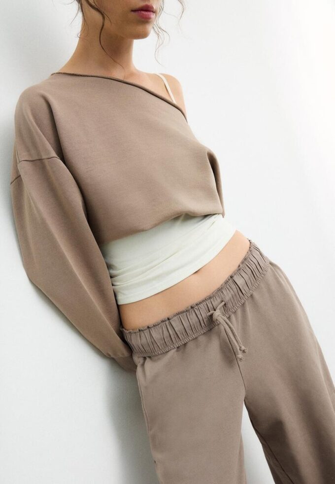 Washed Effect Straight-Leg Jogger Trousers Washed Effect Straight-Leg Jogger Trousers