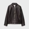 Washed Leather Effect Oversize Jacket Washed Leather Effect Oversize Jacket