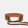 Wide Belt with Rosette and Fringes