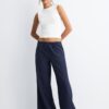 Wide-Leg Linen-Effect Trousers Wide-Leg Linen-Effect Trousers