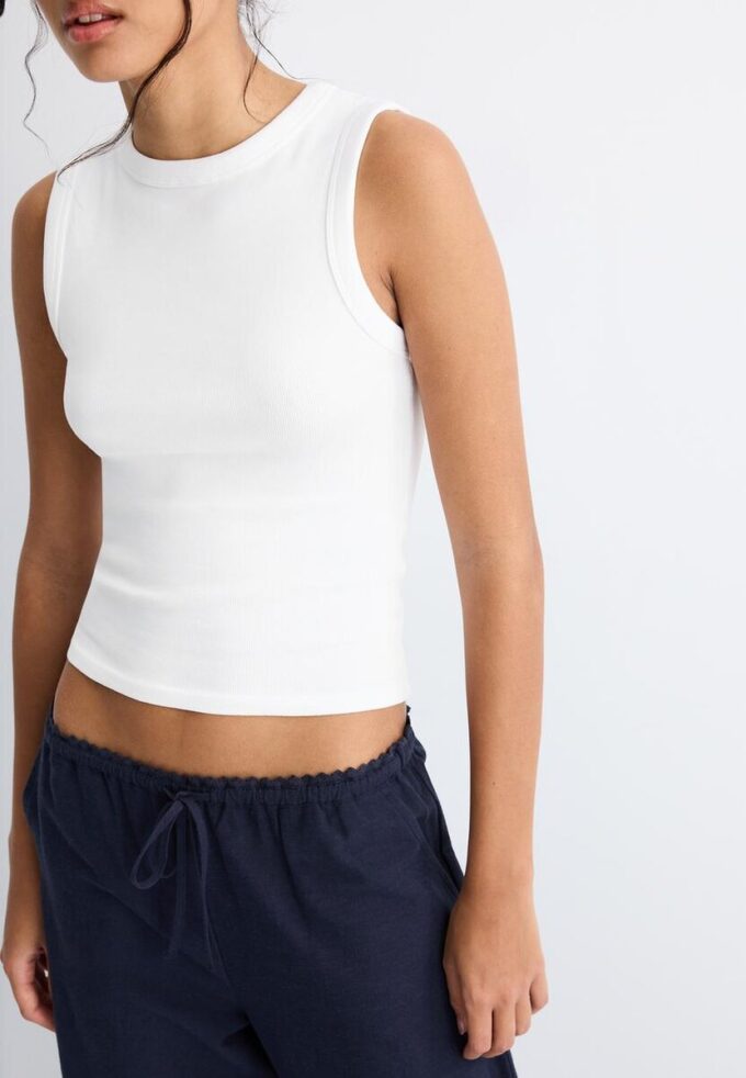 Wide-Leg Linen-Effect Trousers Wide-Leg Linen-Effect Trousers