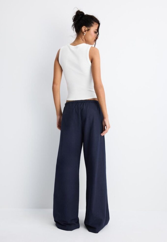Wide-Leg Linen-Effect Trousers Wide-Leg Linen-Effect Trousers
