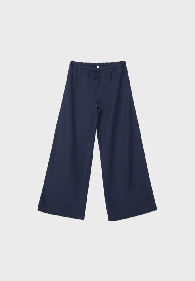 Wide-Leg Linen-Effect Trousers Wide-Leg Linen-Effect Trousers