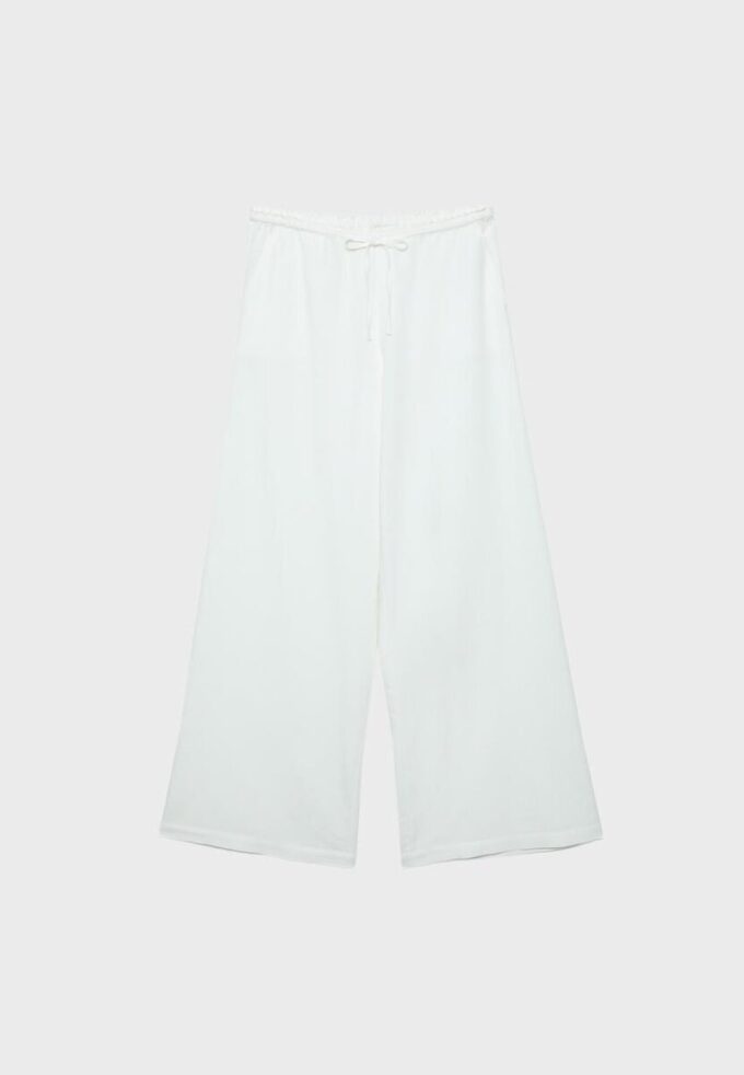 Wide-Leg Linen-Effect Trousers Wide-Leg Linen-Effect Trousers