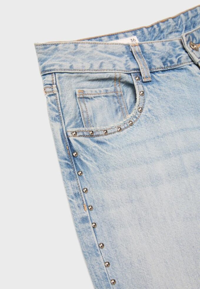 Wide-Leg Loose Studded Jeans Wide-Leg Loose Studded Jeans