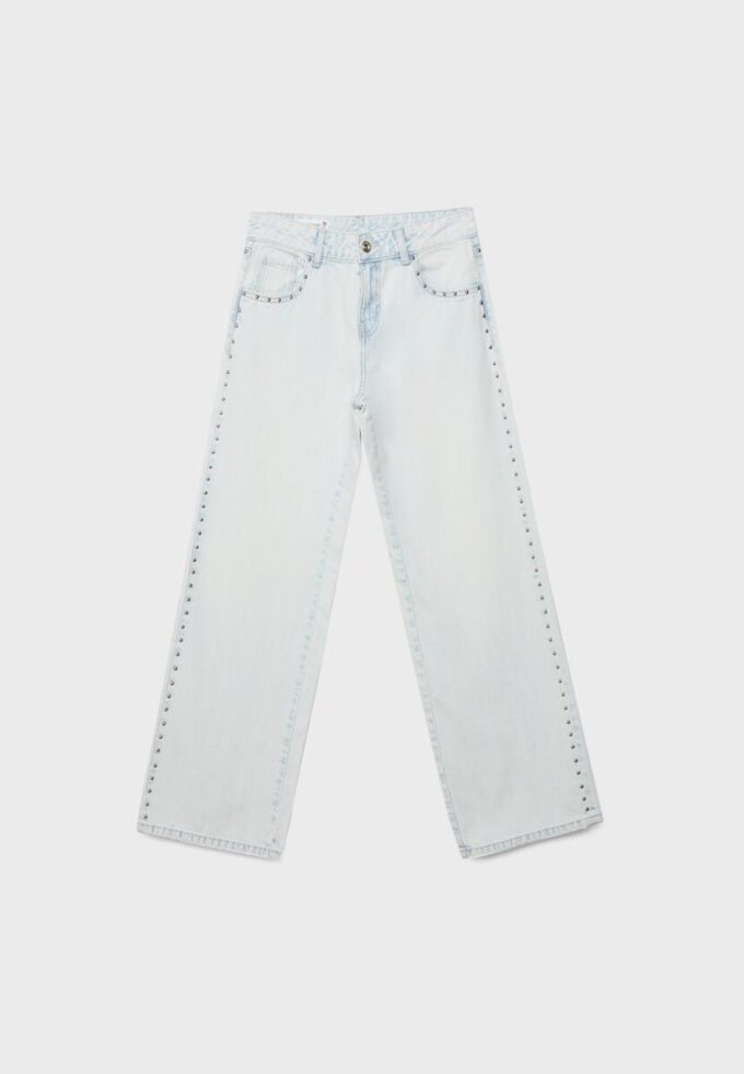 Wide-Leg Loose Studded Jeans Wide-Leg Loose Studded Jeans