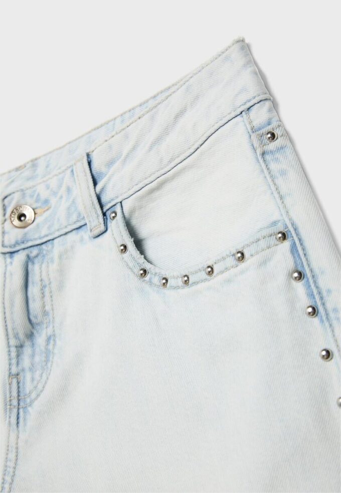 Wide-Leg Loose Studded Jeans Wide-Leg Loose Studded Jeans