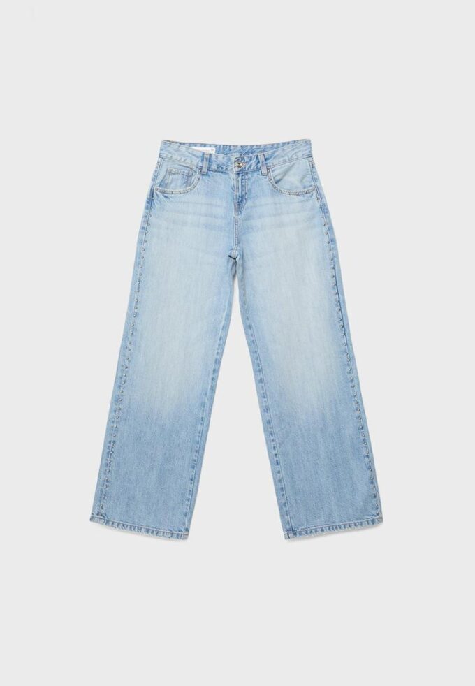 Wide-Leg Loose Studded Jeans Wide-Leg Loose Studded Jeans