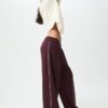 Wide-Leg Plush Trousers with Trim Detail Wide-Leg Plush Trousers with Trim Detail