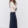 Wide-Leg Plush Trousers with Trim Detail Wide-Leg Plush Trousers with Trim Detail