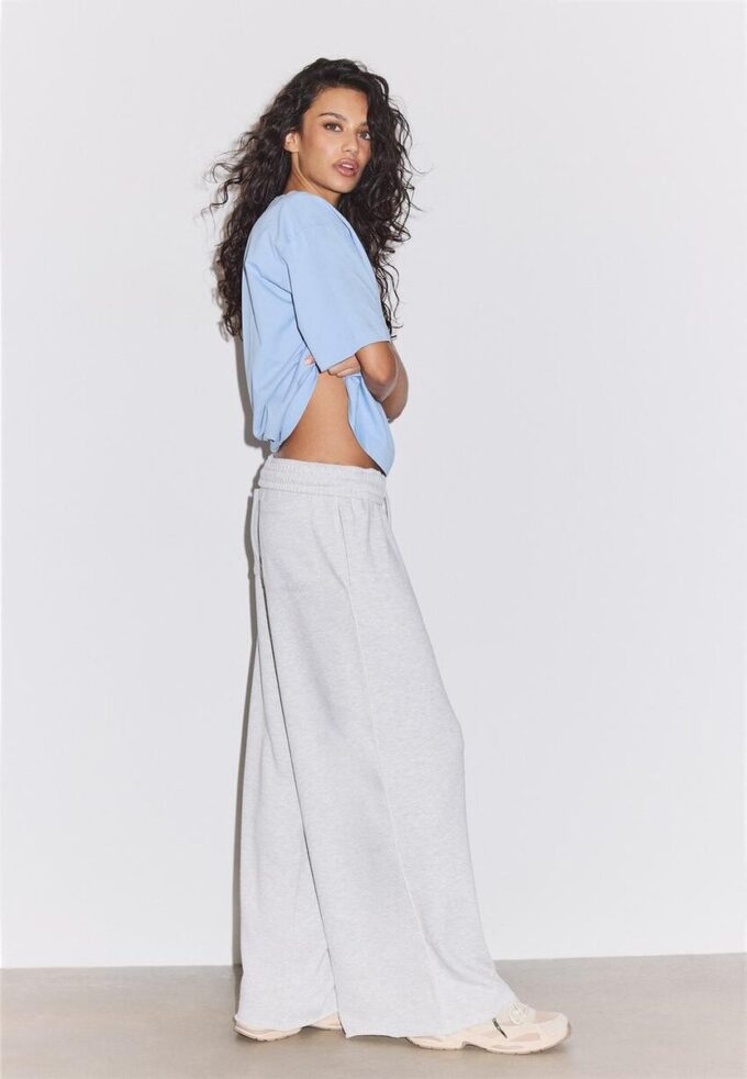 Wide-Leg Plush Trousers with Trim Detail Wide-Leg Plush Trousers with Trim Detail