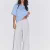 Wide-Leg Plush Trousers with Trim Detail Wide-Leg Plush Trousers with Trim Detail
