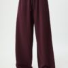 Wide-Leg Plush Trousers with Trim Detail Wide-Leg Plush Trousers with Trim Detail