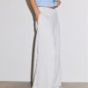 Wide-Leg Plush Trousers with Trim Detail Wide-Leg Plush Trousers with Trim Detail