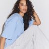 Wide-Leg Plush Trousers with Trim Detail Wide-Leg Plush Trousers with Trim Detail