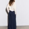 Wide-Leg Plush Trousers with Trim Detail Wide-Leg Plush Trousers with Trim Detail