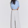 Wide-Leg Plush Trousers with Trim Detail Wide-Leg Plush Trousers with Trim Detail