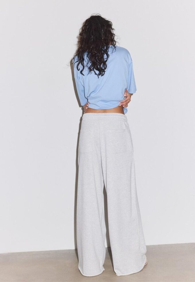 Wide-Leg Plush Trousers with Trim Detail Wide-Leg Plush Trousers with Trim Detail